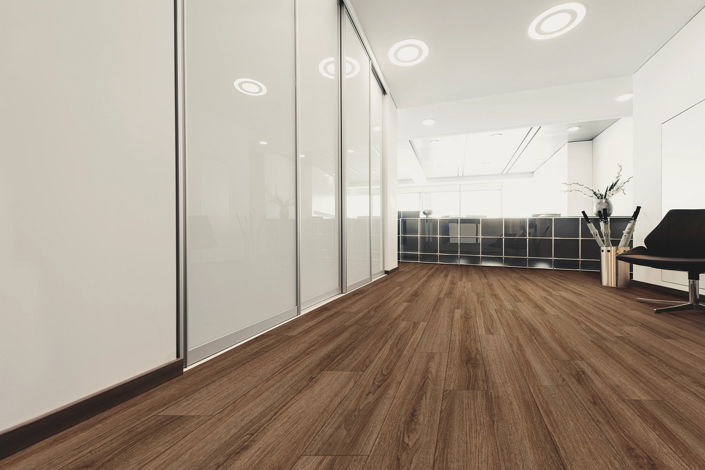 Rocca Oak flooring, shown in a room