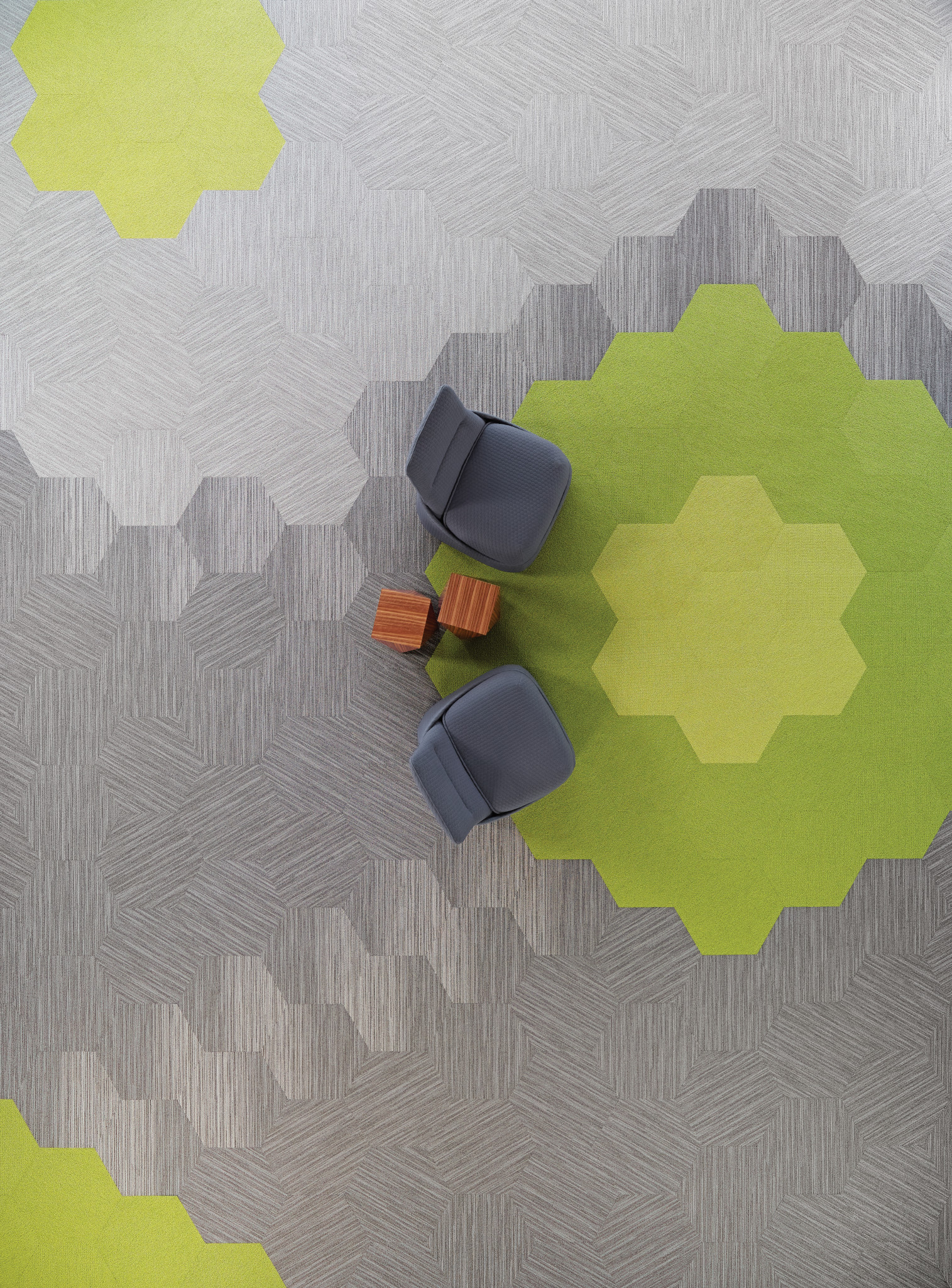 Plane Hexagon Tile 5T054 Carpet Tile Commercial Flooring