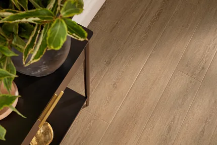 Coretec Residential WPC Luxury Vinyl Plank Flooring - Wood Look, 59.84x7.05 inches Coretec Residential WPC luxury vinyl plank flooring in a wood look design with natural brown tones, featuring dimensions of 59.84x7.05 inches