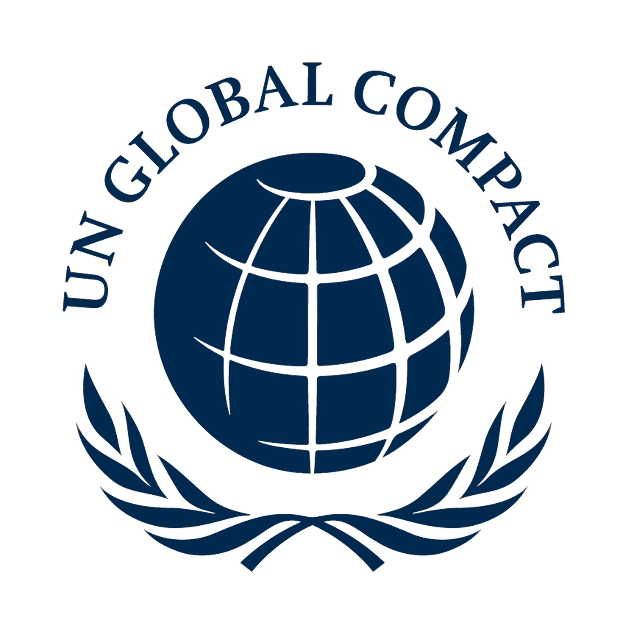 UN Global Compact logo with globe and laurel design