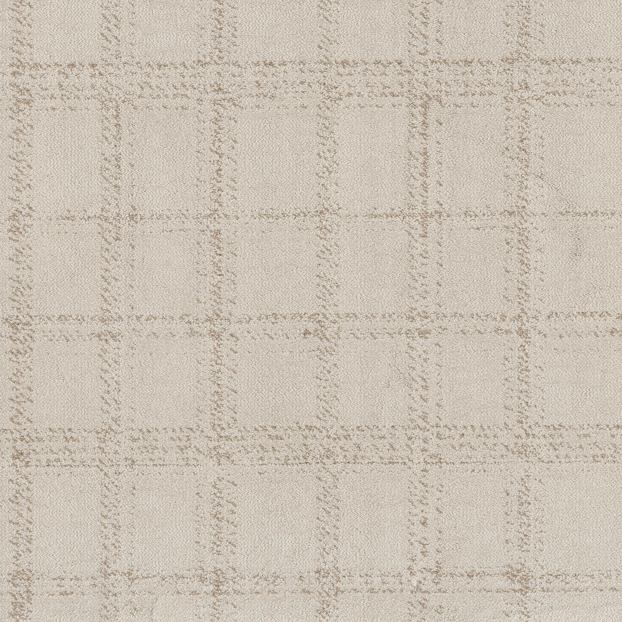 Beige patterned carpet swatch with a subtle grid design