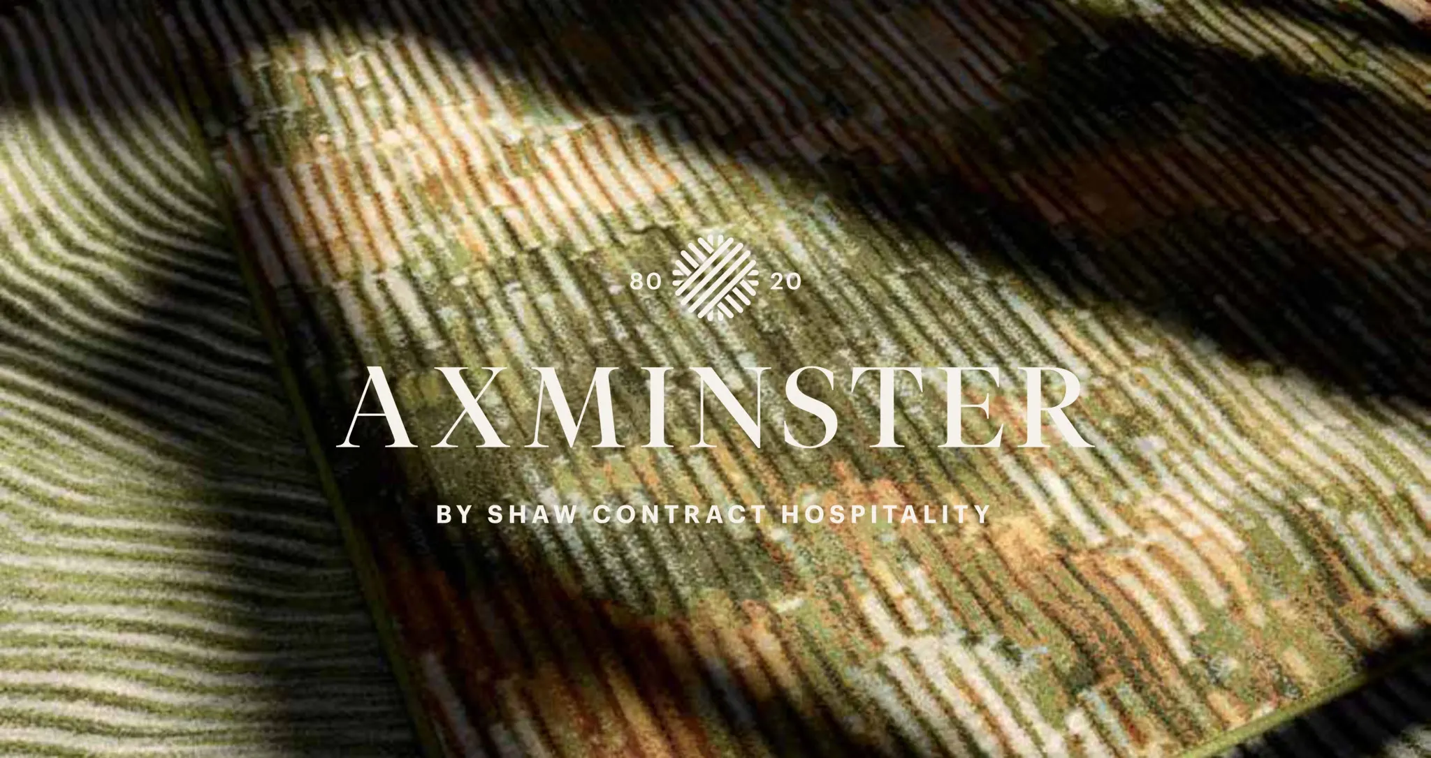 Axminster carpet with green and brown pattern