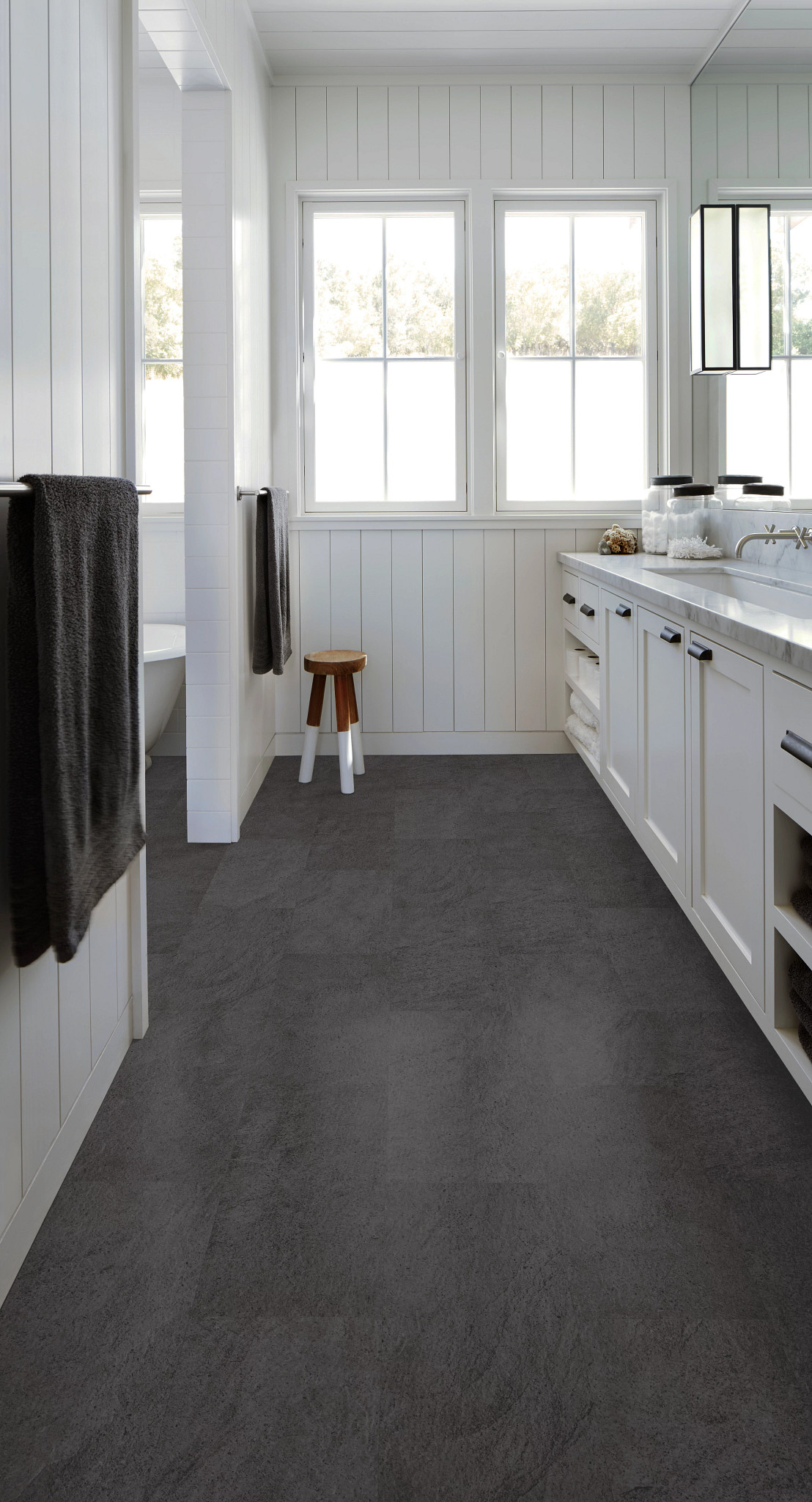 Midnight flooring, shown in a room