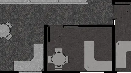 Stylish dark flooring design for modern interiors Dark textured flooring layout with furniture arrangement