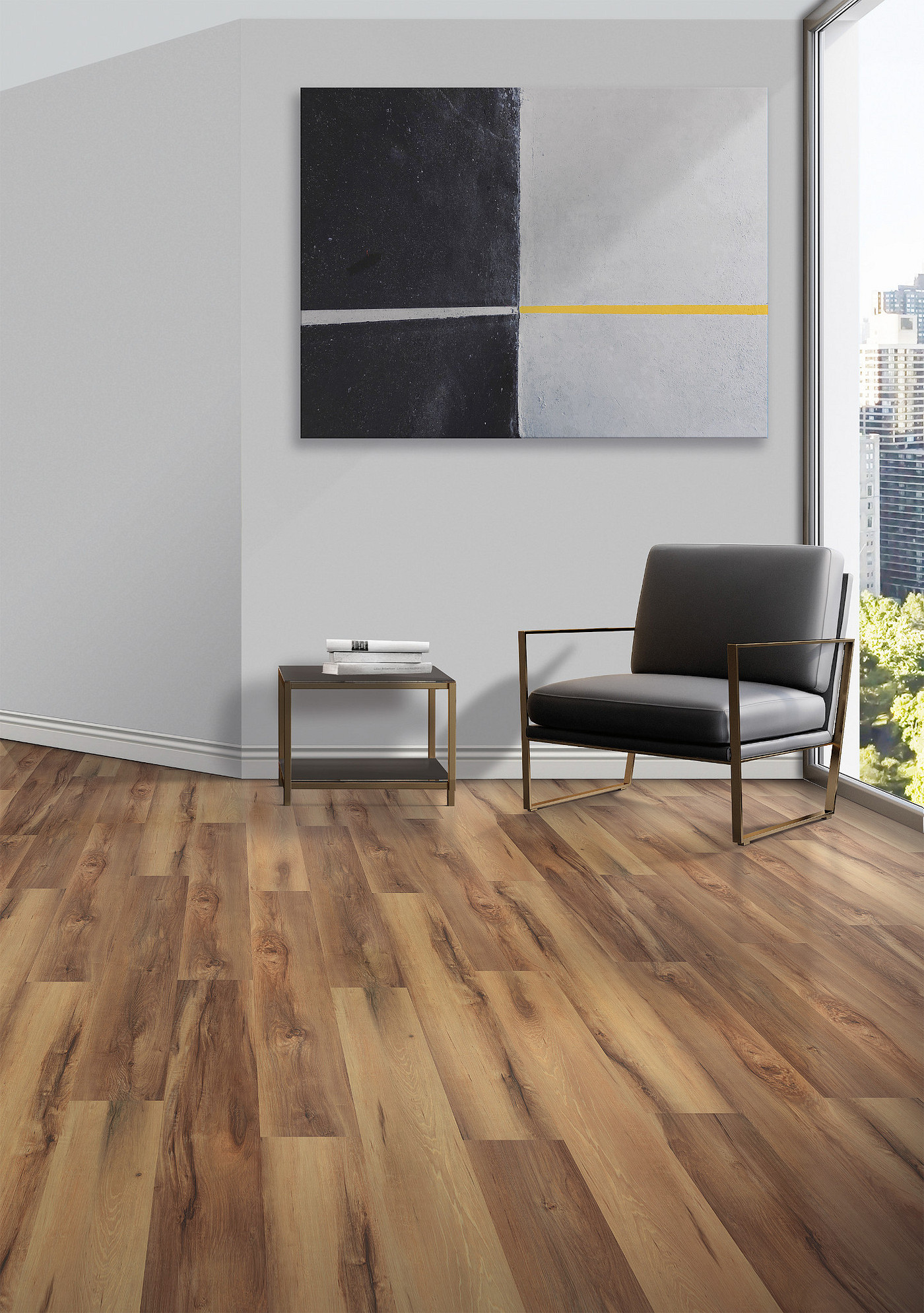 Copano Oak flooring, shown in a room