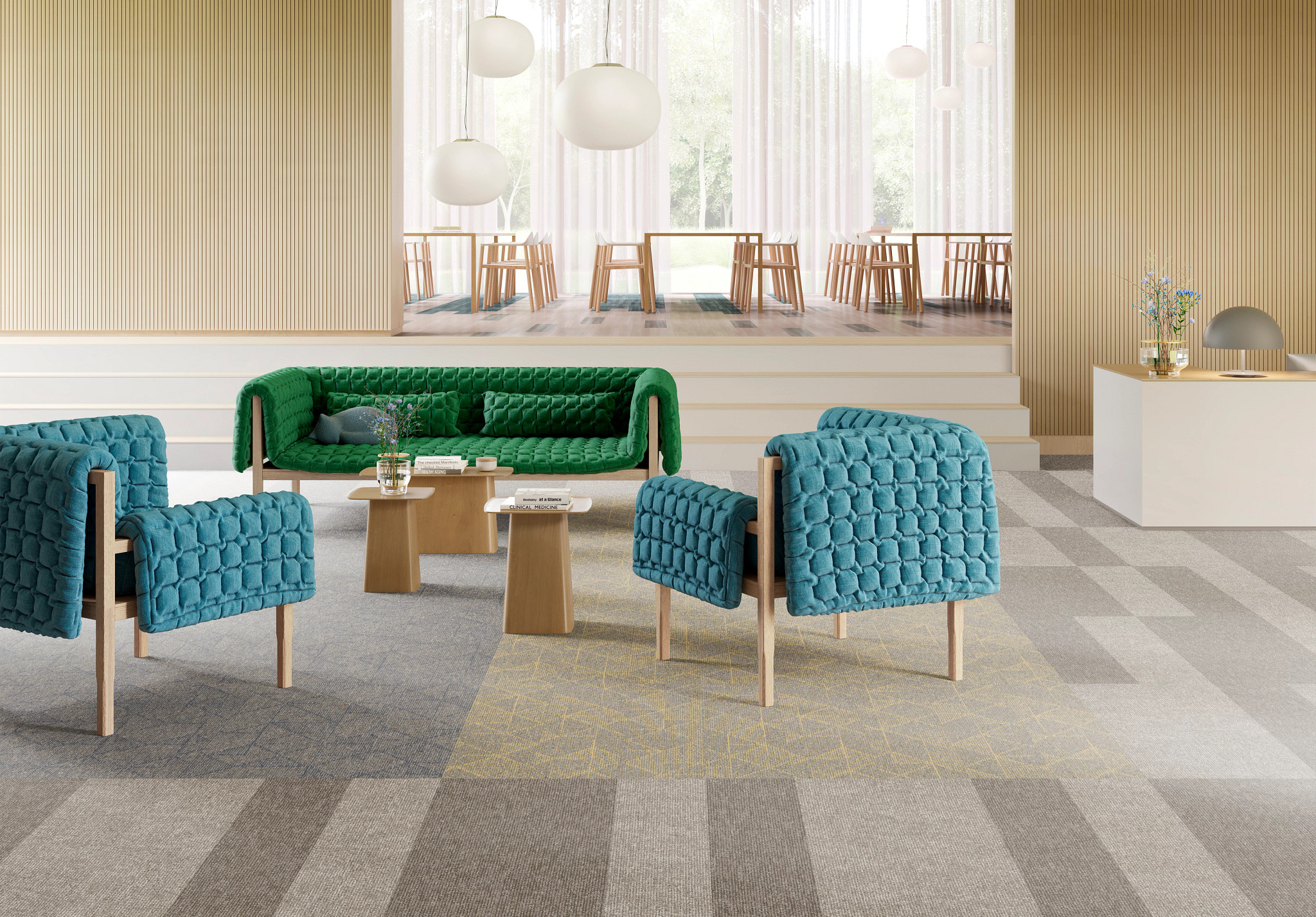緑S Collaboration Tile 5T497 Carpet Tile Commercial Flooring