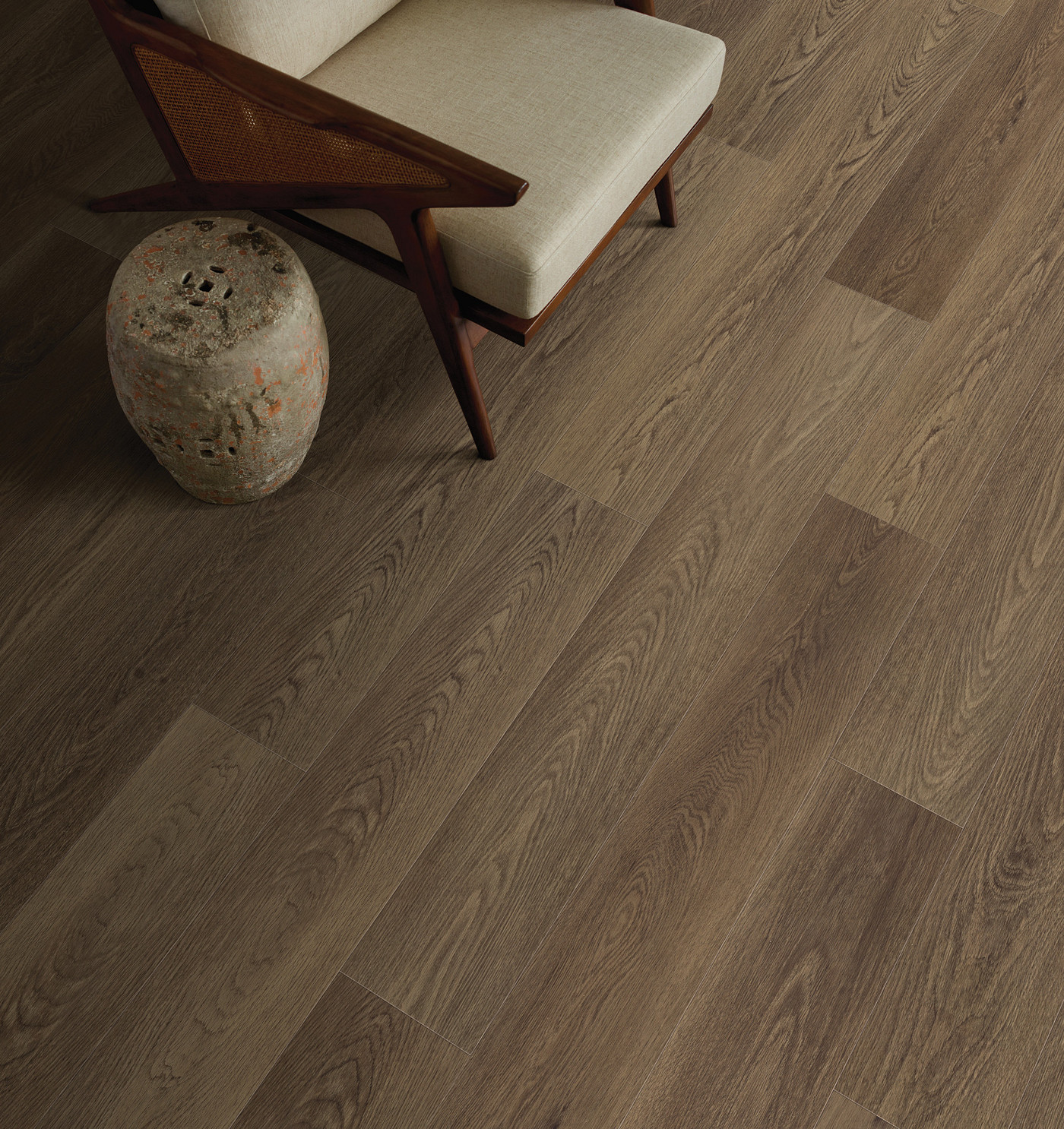 Barrel Oak flooring, shown in a room