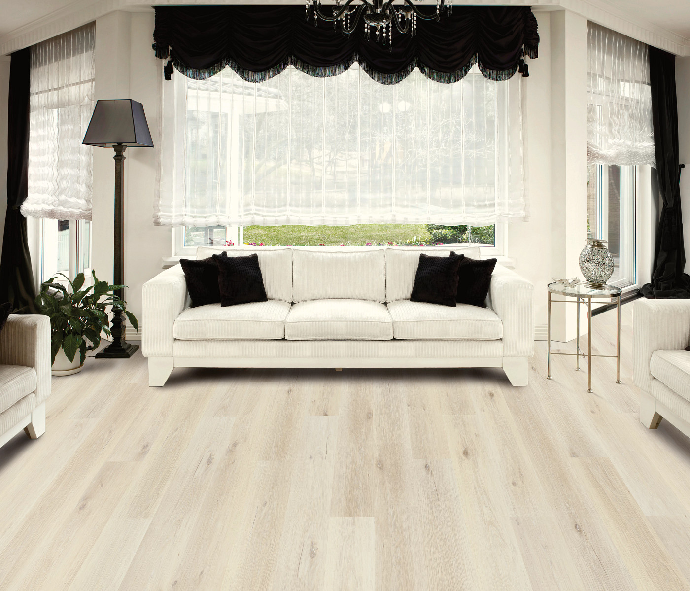 Flagstaff Oak flooring, shown in a room