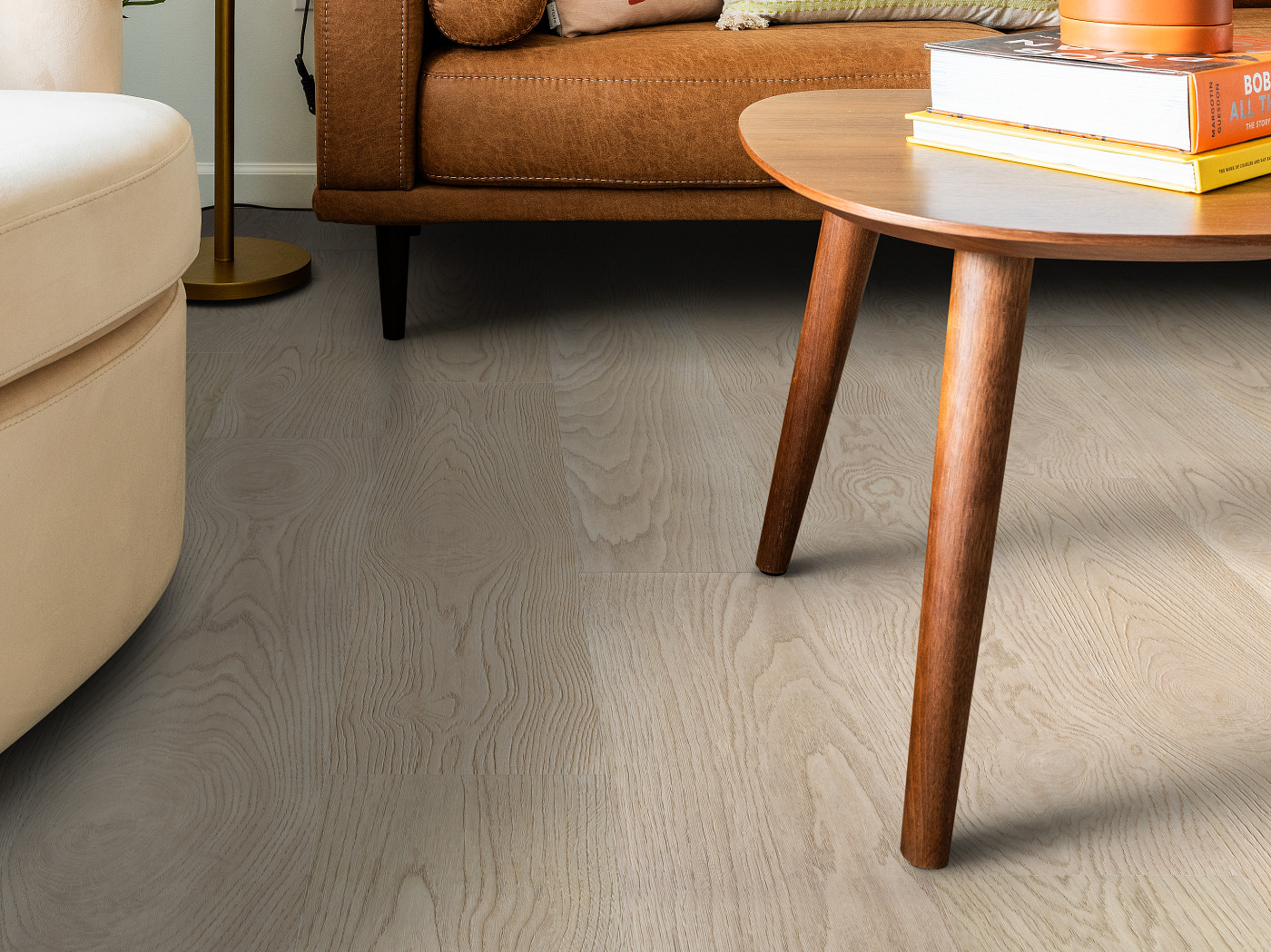 Shell Taupe flooring, shown in a room