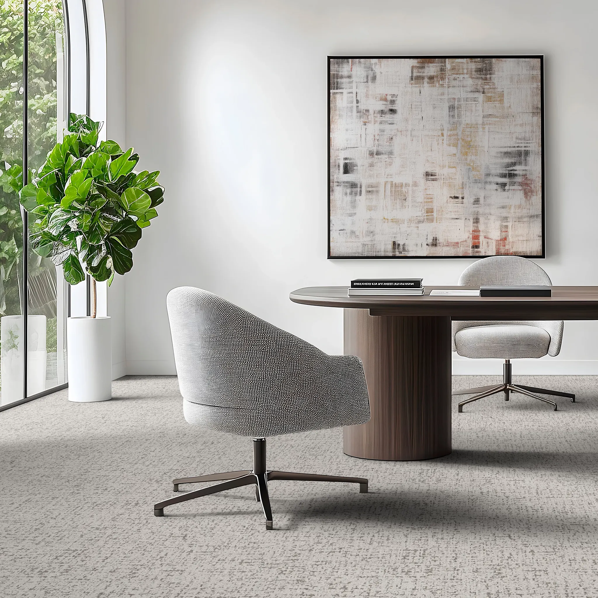  Broadloom carpet in a modern office setting with natural striations