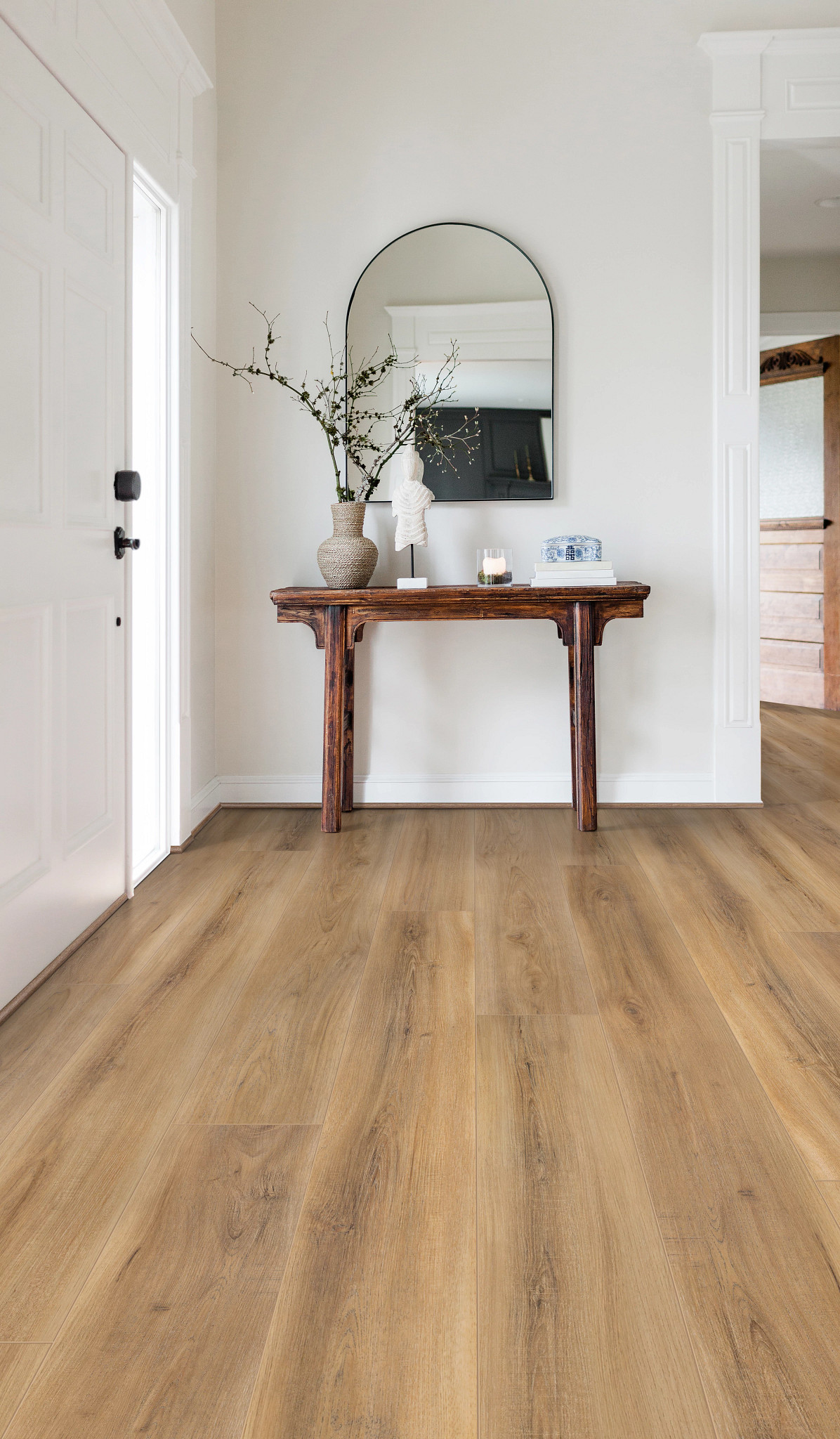Saffron Pecan flooring, shown in a room