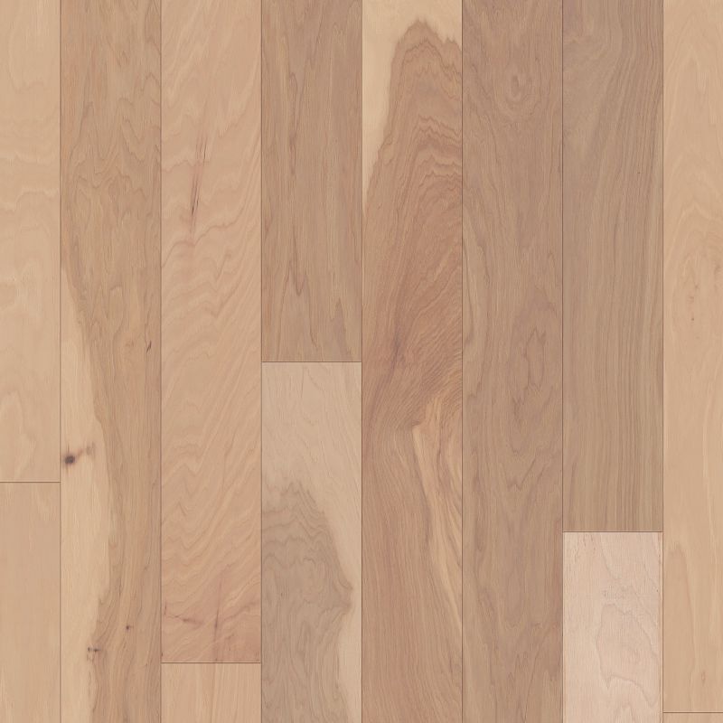 Northington Smooth Engineered Hardwood in Greystone color, 4.94 inches wide, hickory material with water-resistant finish