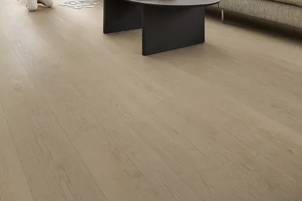 Light Wood Look Luxury Vinyl Plank Flooring in Modern Living Room Scene Modern living room with light wood look luxury vinyl plank flooring, featuring a family enjoying quality time together