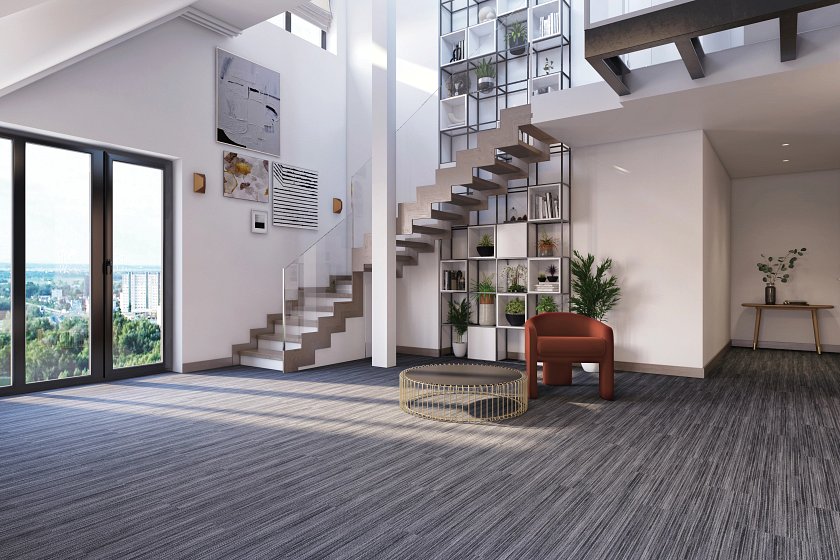 Braid EcoWorx S® Tile Indigo - LVP flooring Braid EcoWorx S® Tile Indigo Feature 1