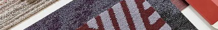 Abstract Pattern Design Palette with Cream, Red, and Gray Tones Design palette featuring abstract patterns in cream, red, and gray tones with various textures and a cappuccino cup
