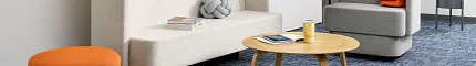 Stylish 24x24 inch carpet tiles for contemporary office spaces Modern workplace with blue and gray commercial carpet tile flooring