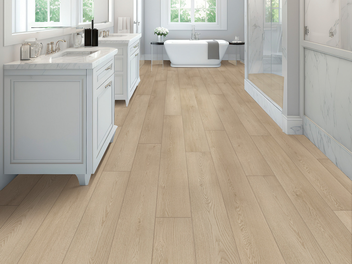 Sunlit Beige flooring, shown in a room