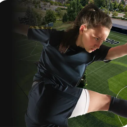 Young athlete in dark sports uniform Young athlete in action wearing a dark sports uniform