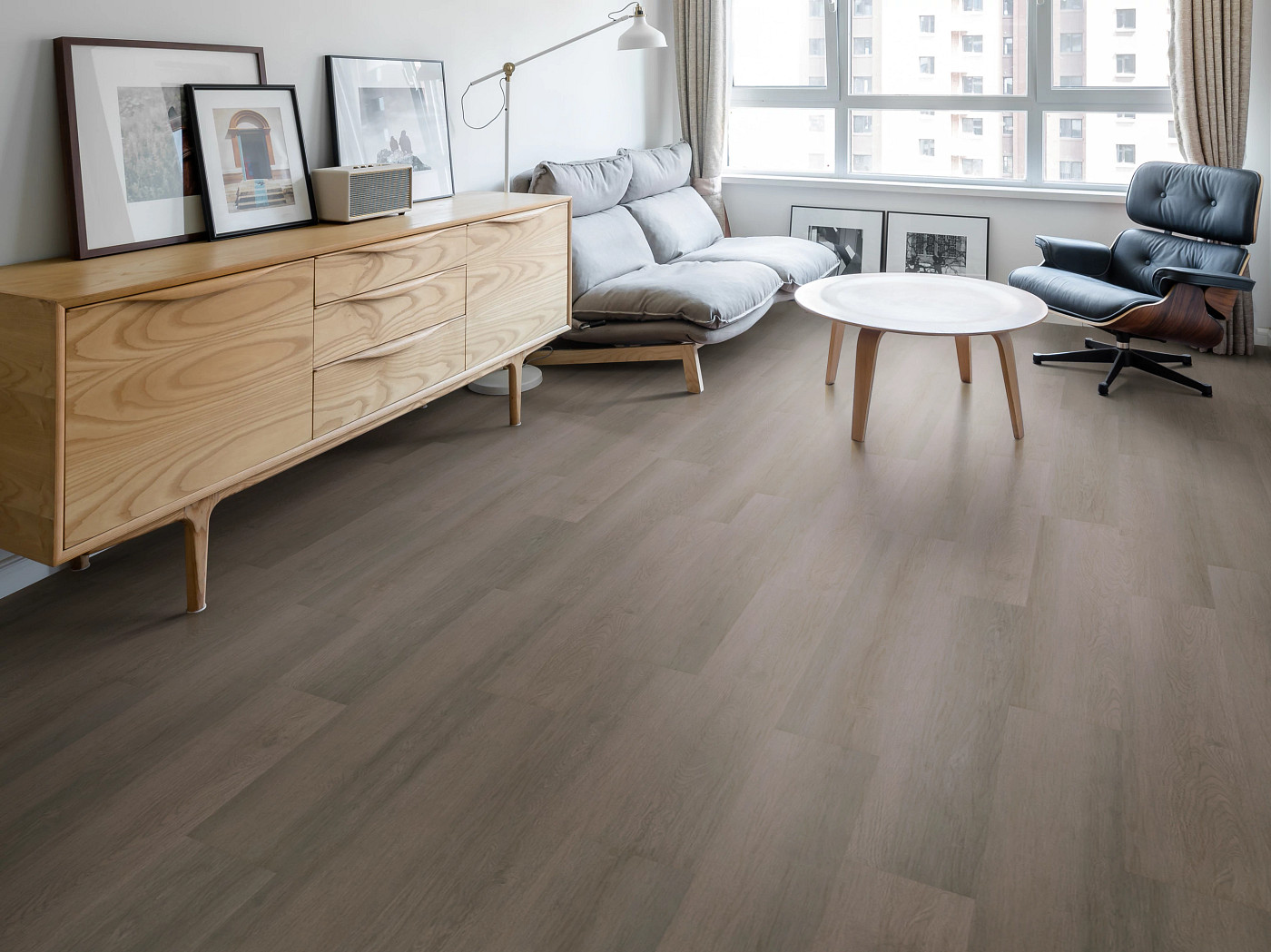 Boheme Brown flooring, shown in a room