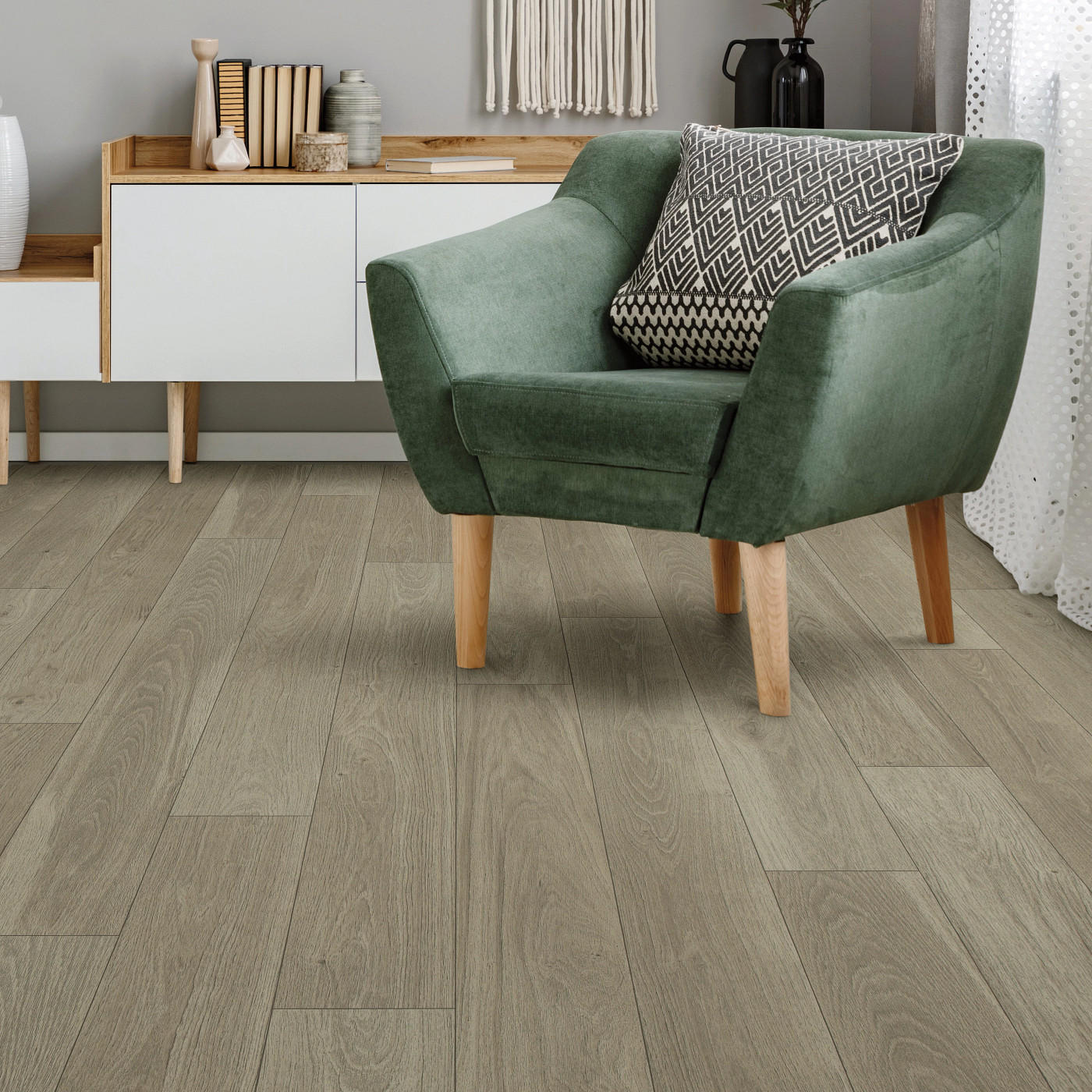 Perseus flooring, shown in a room