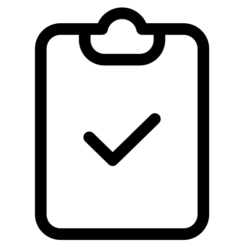 Icon of a clipboard with a checkmark
