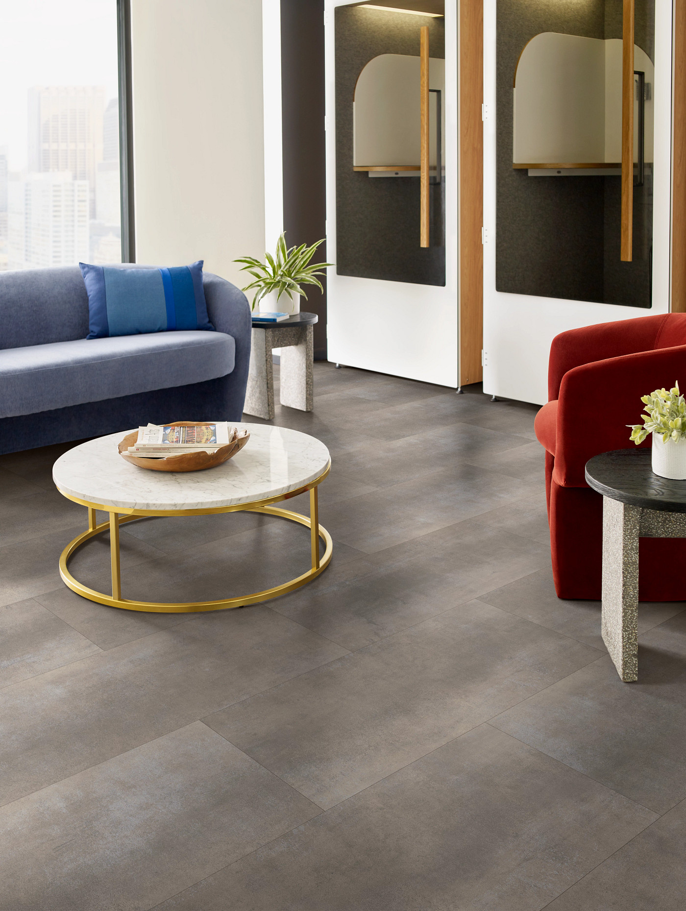 Oxide flooring, shown in a room