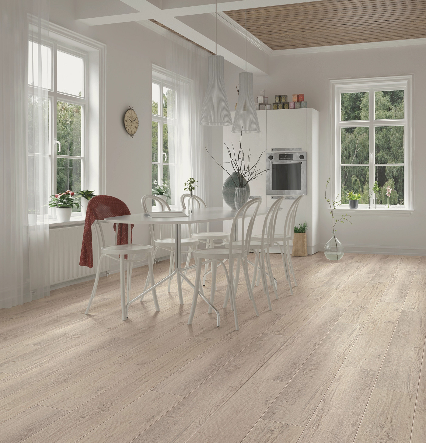 Hayes Oak flooring, shown in a room