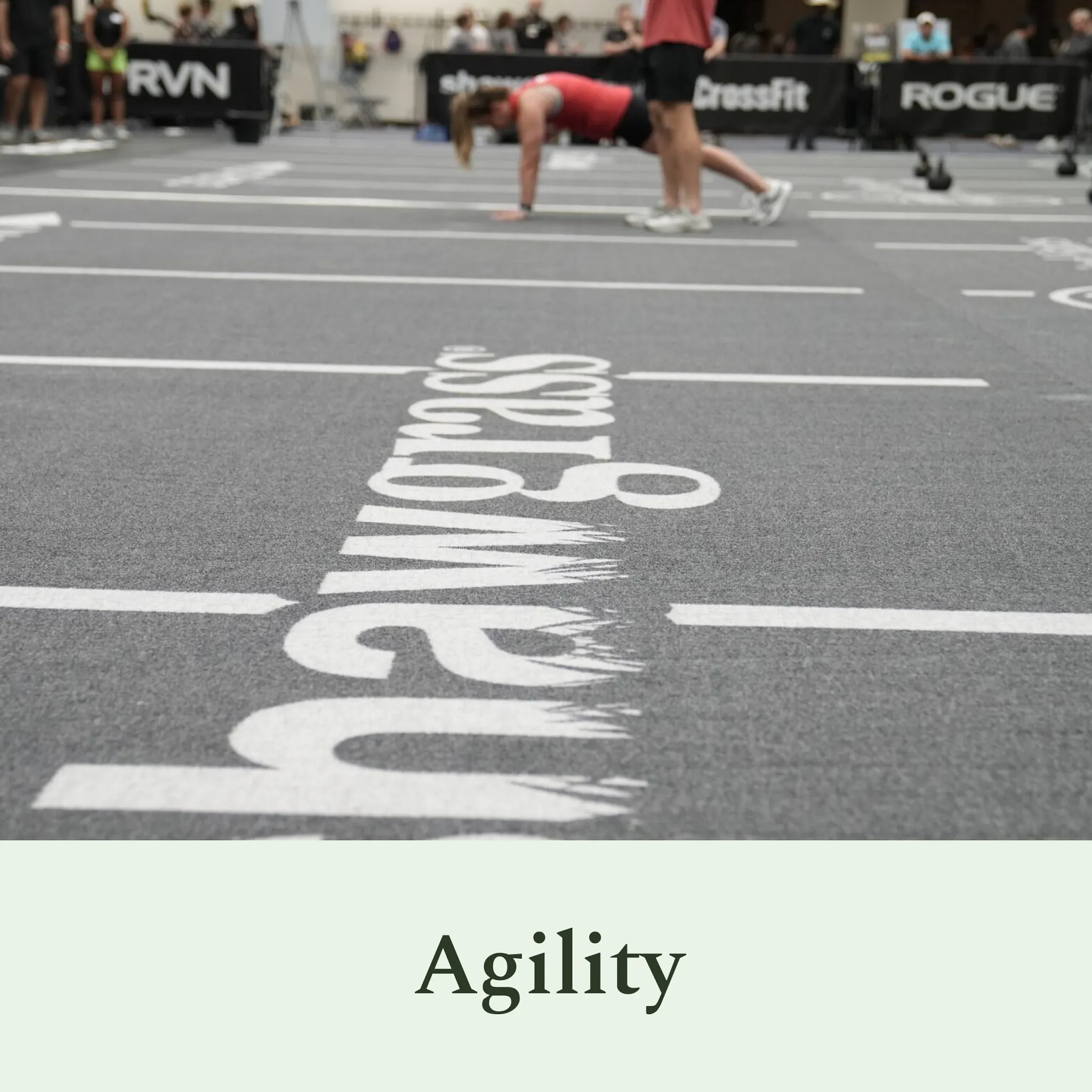 Fitness flooring with athletes in a gym setting