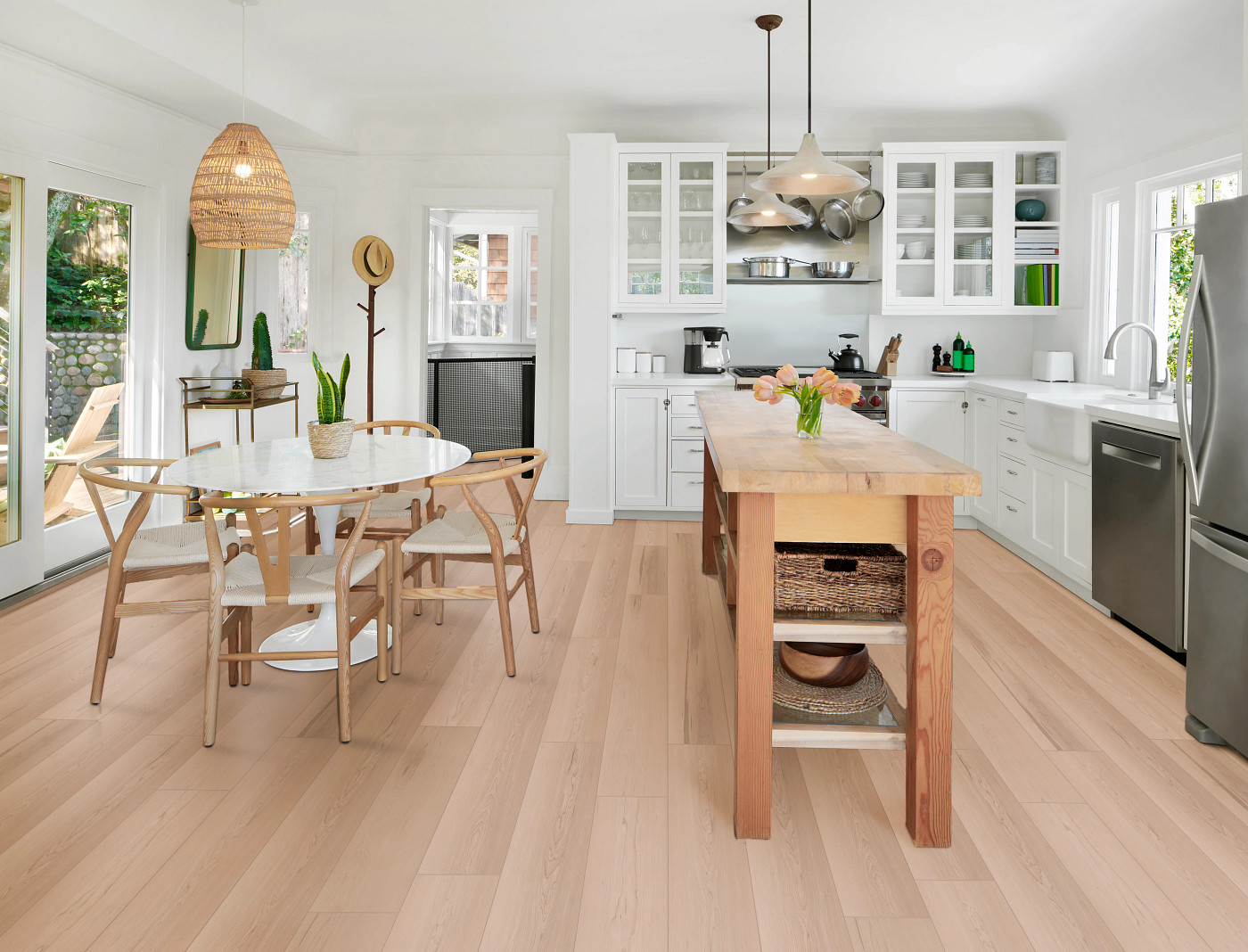 Grande Soft Bourbon Maple flooring, shown in a room