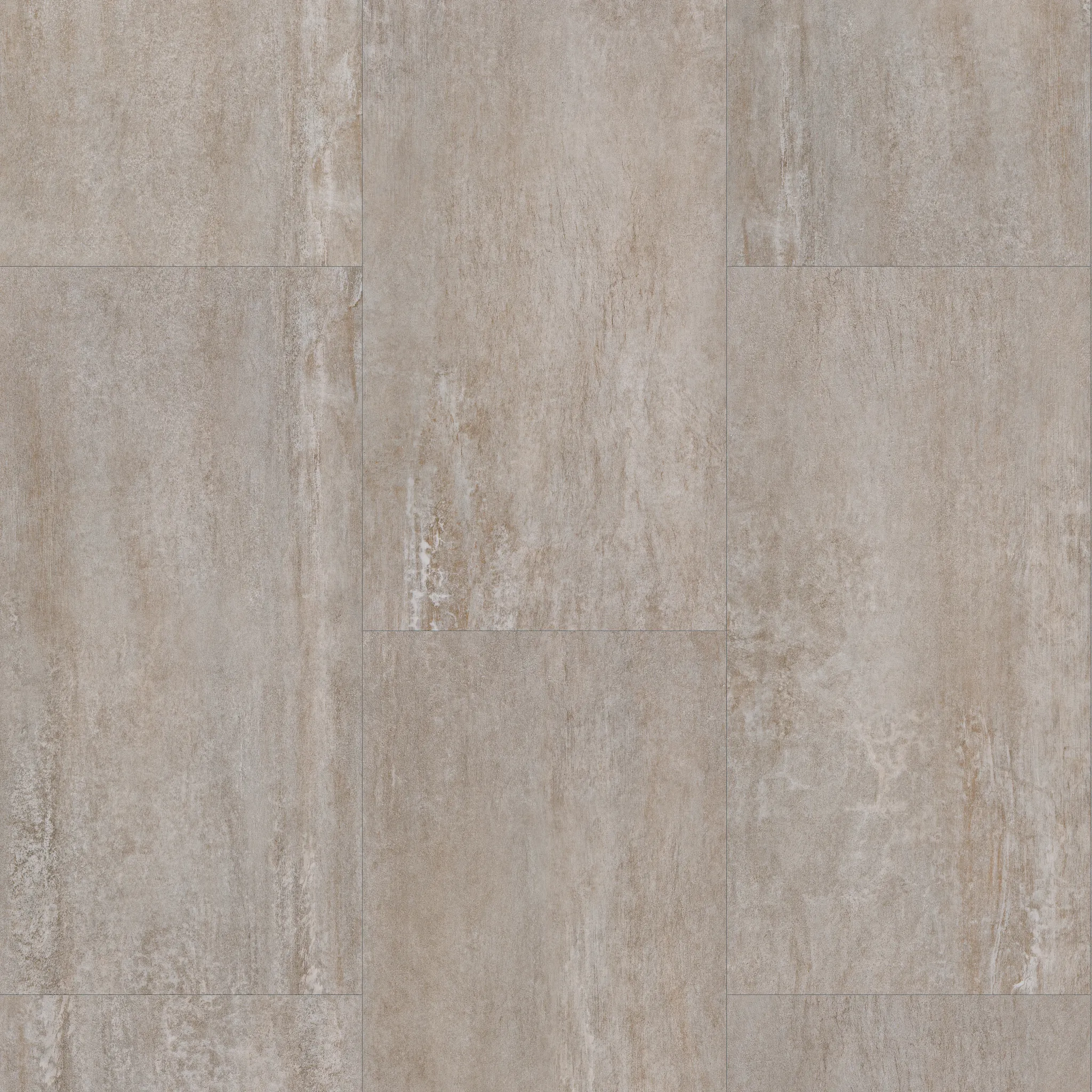 Stone look luxury vinyl tile flooring in shades of beige and taupe