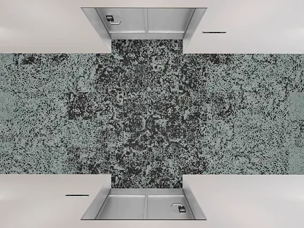 Stylish abstract flooring for contemporary spaces Modern hallway with abstract patterned flooring