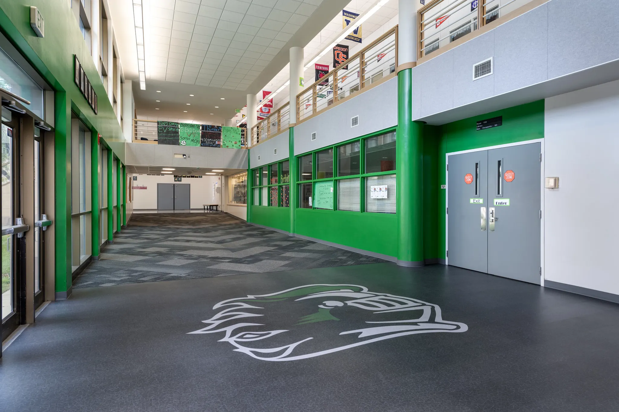 Heavy Commercial Luxury Vinyl Tile flooring in an education facility