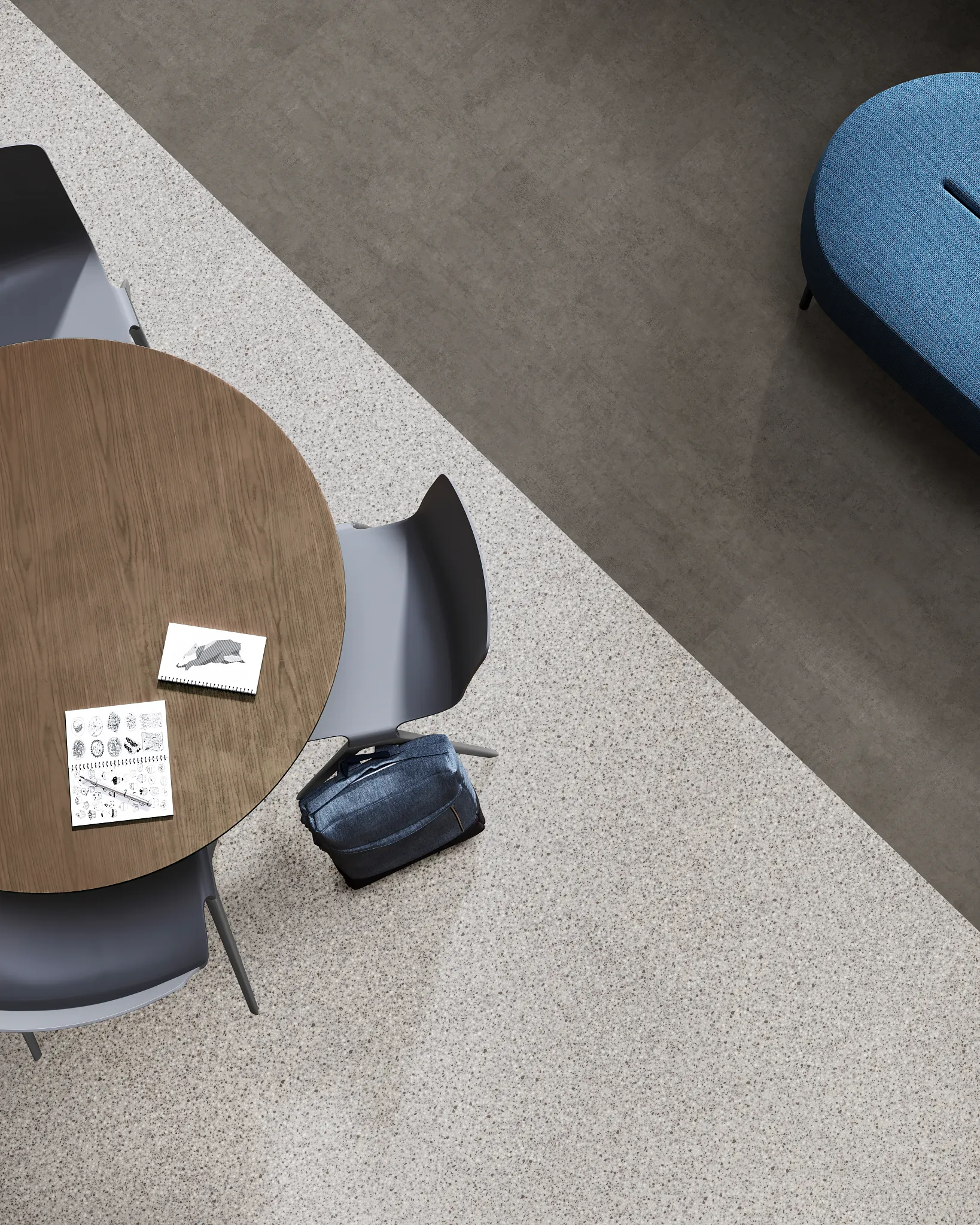 Heavy commercial luxury vinyl tile flooring in an education facility