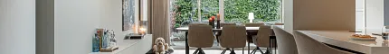 Stylish light wood flooring for contemporary home interiors Modern living room with light wood flooring and dining area