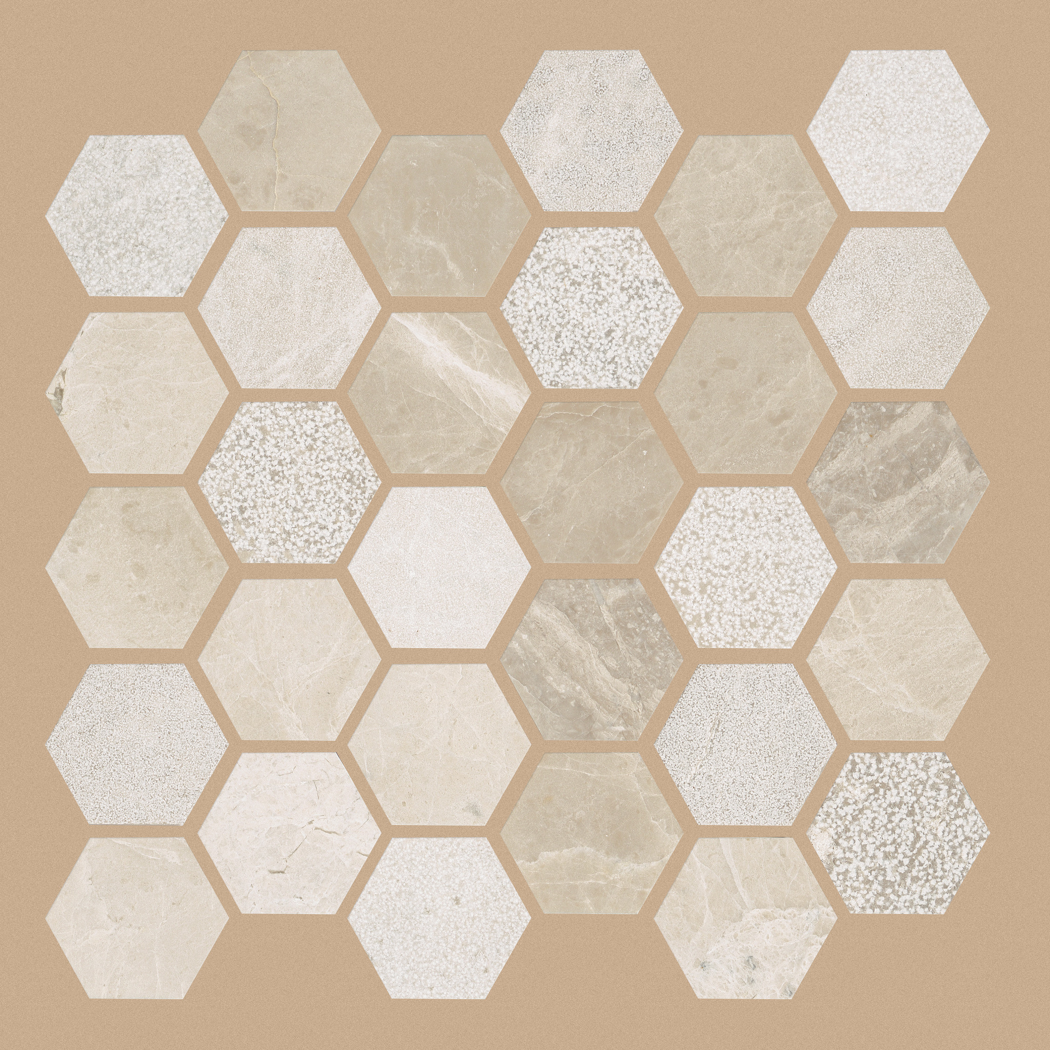 BOCA HEXAGON TEXTURED MOSAIC COASTAL MAIN