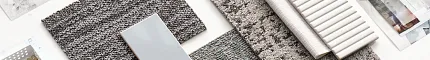 Diverse flooring options for commercial spaces Assorted flooring samples including carpet and tile