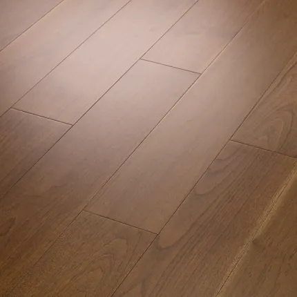 Brown Hardwood Flooring with Natural Wood Grain Texture Close-up view of brown hardwood flooring with natural wood grain texture
