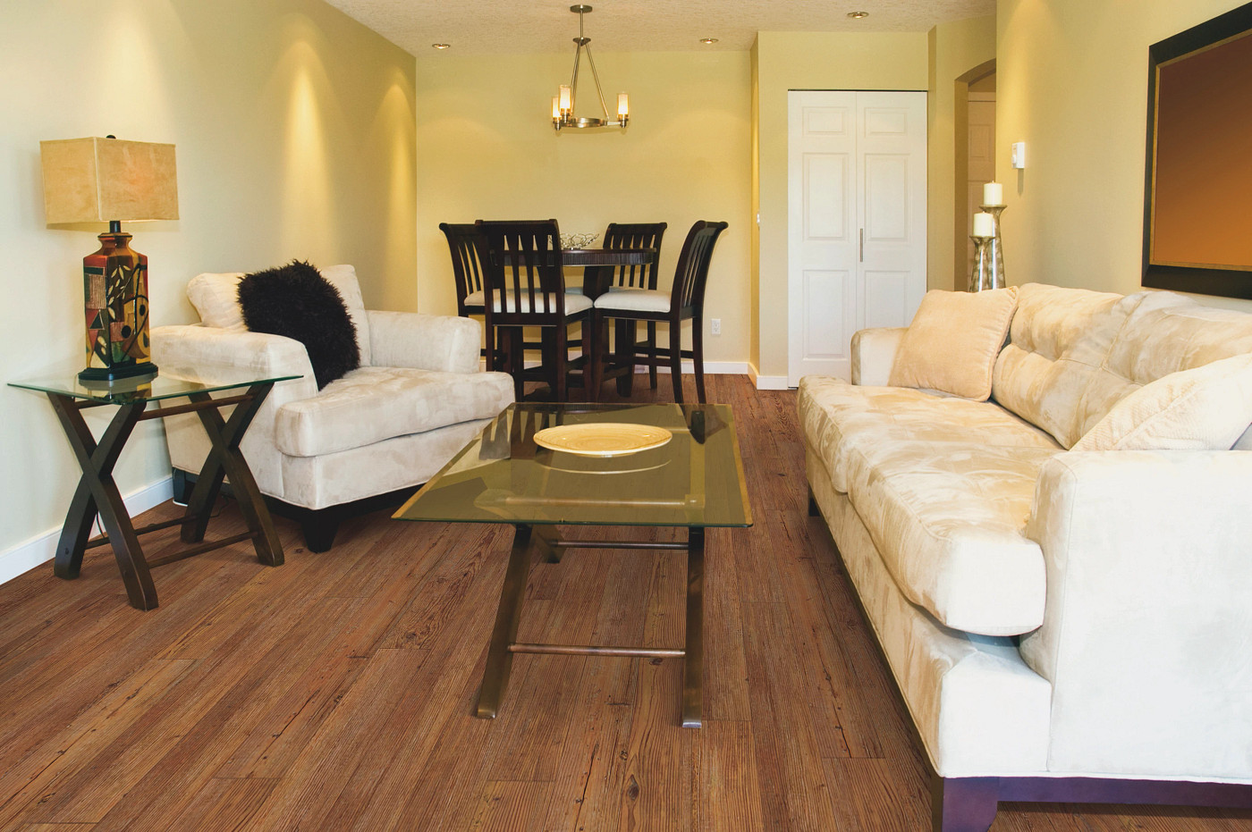 Carolina Pine flooring, shown in a room