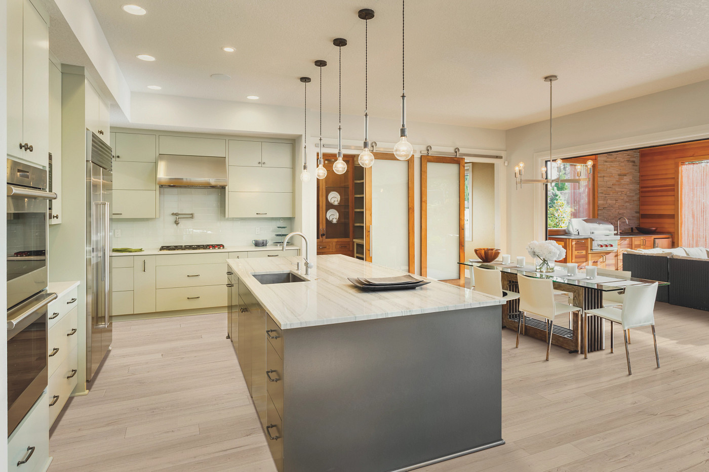 Noble Oak flooring, shown in a room