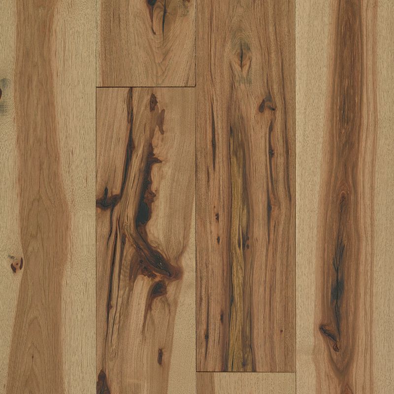 Reflections Hickory engineered hardwood in Luminous and Radiance colors, 7 wide, hickory material