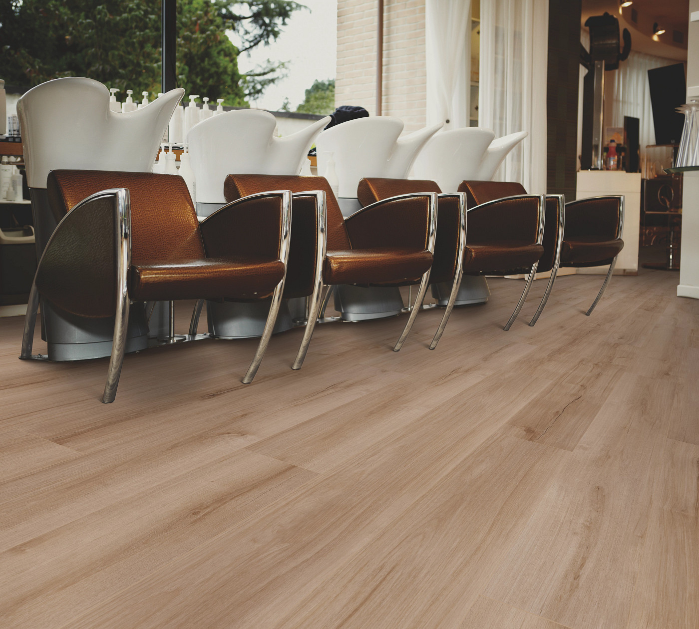 Lucent Oak flooring, shown in a room