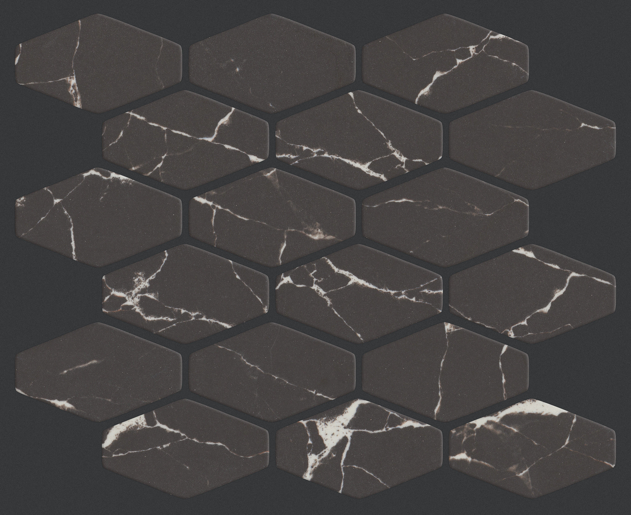 DREAMSCAPE ELONGATED HEX NERO MARQUINA MAIN