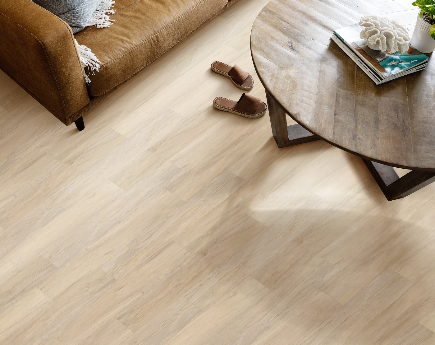 Spalted Maple flooring, shown in a room