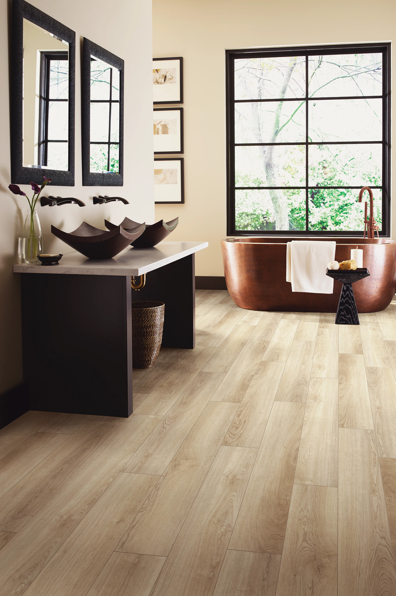 French Oak flooring, shown in a room