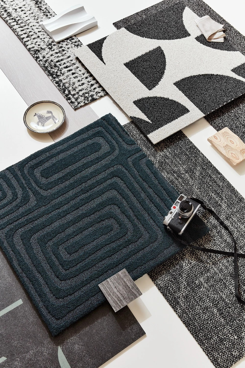 palette of carpet tiles