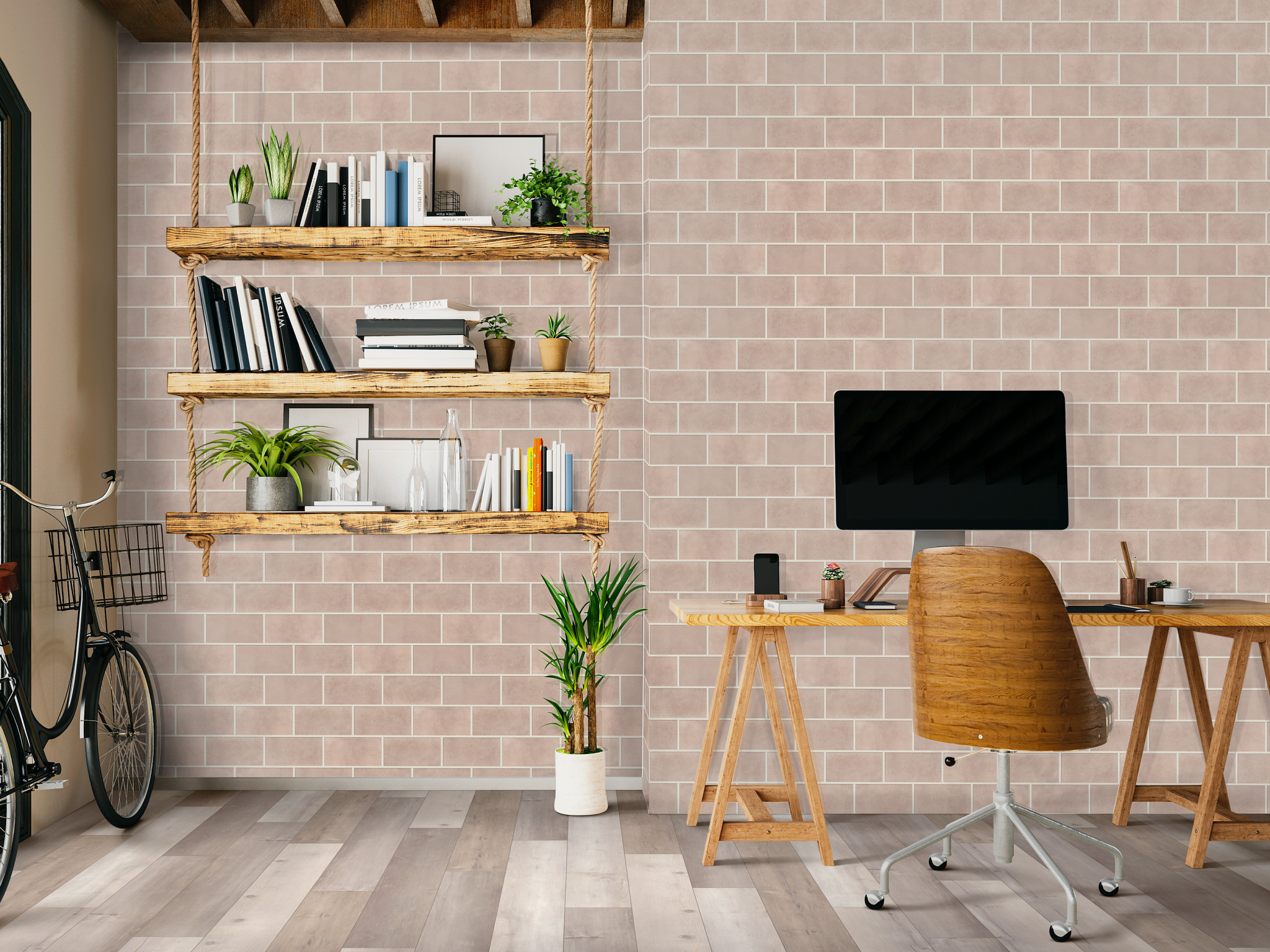 HALFTONE 4X8 GLOSS PINK VELVET ROOM