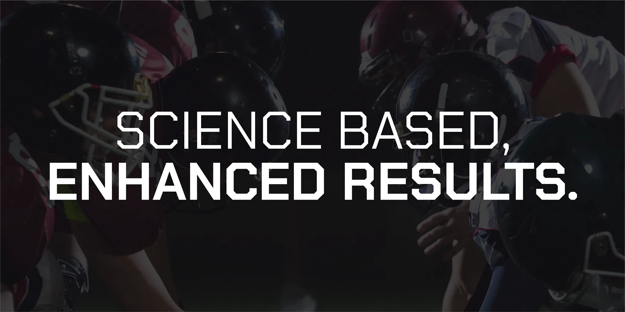 Football players in helmets with text overlay "Science Based