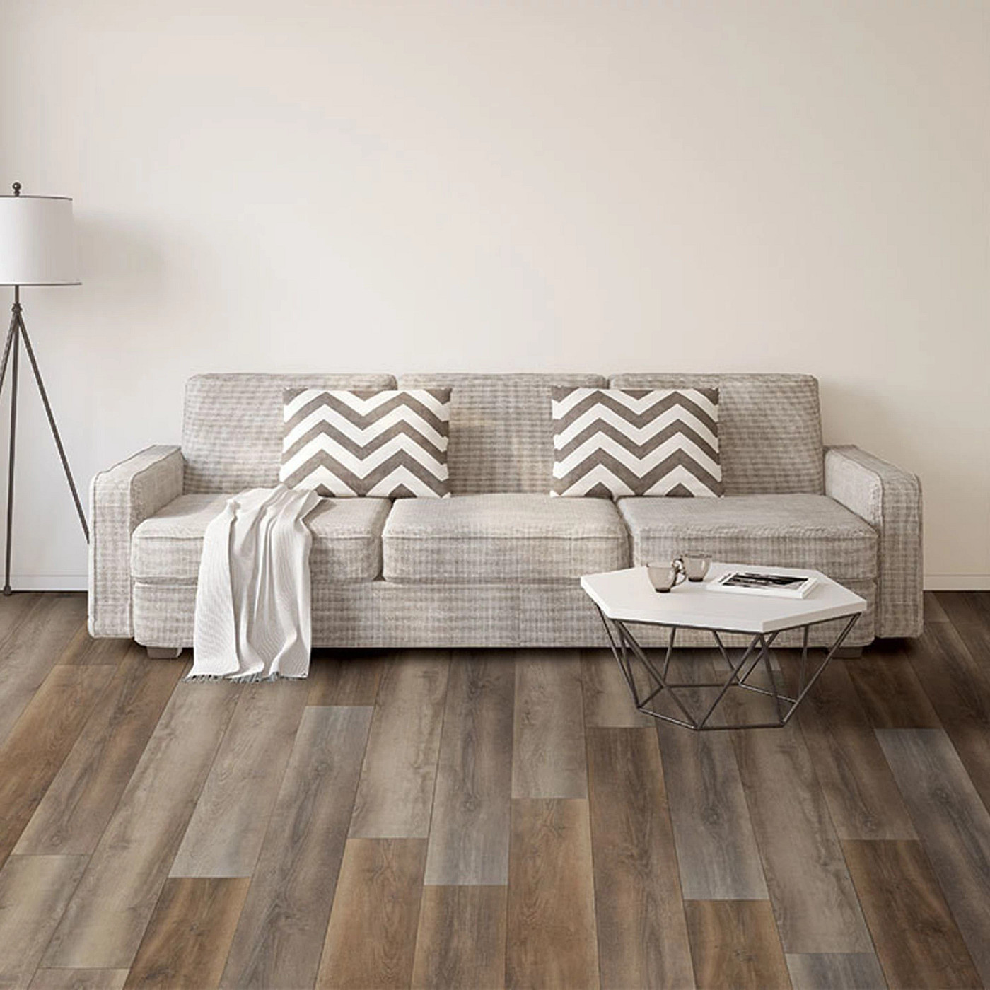 Grandure Oak flooring, shown in a room