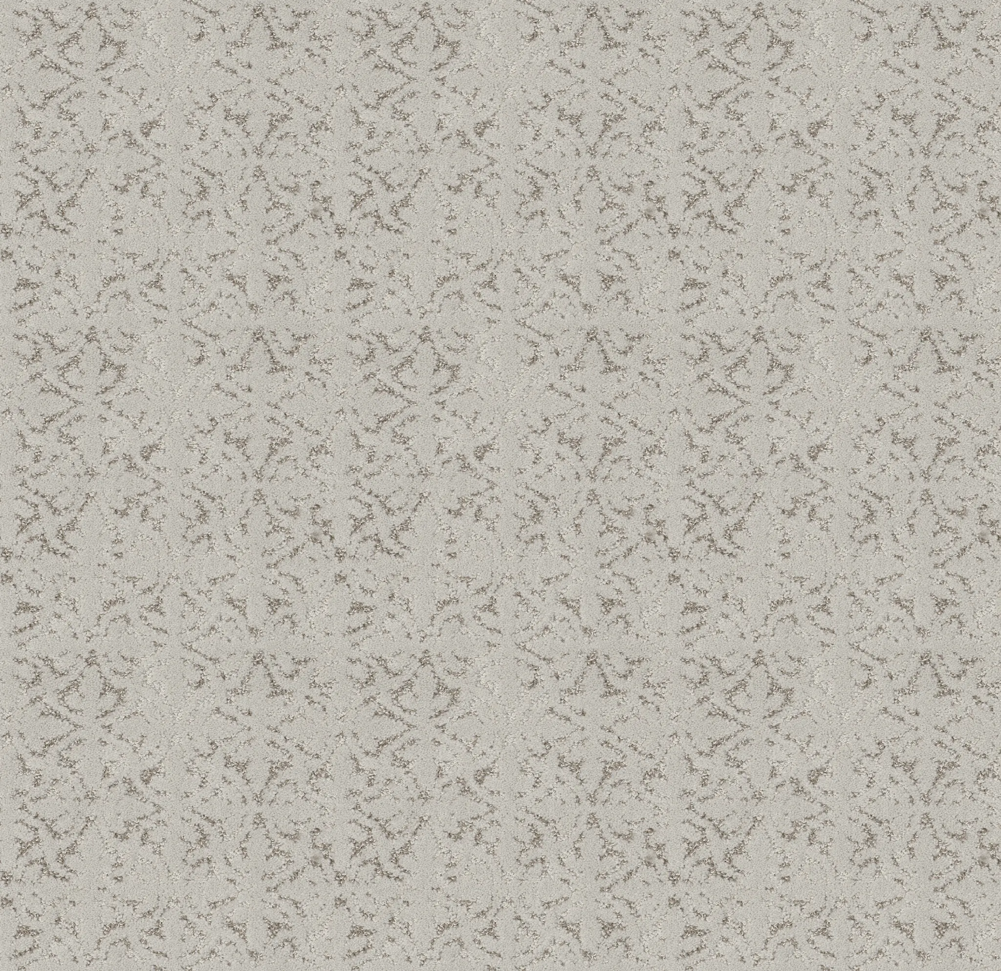 Patterned carpet swatch in light gray with subtle abstract design