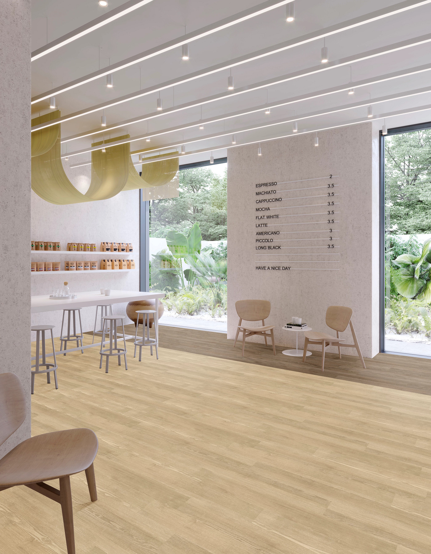 Sandstone flooring, shown in a room